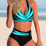 Liliana - Bikini con scollatura incrociata e stampa elegante