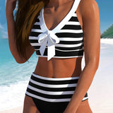 Laluna® | Bikini Striato con Vita Alta