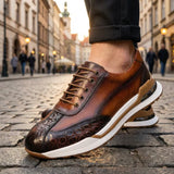 Lorenzo — Sneakers Artigianali in Pelle con Dettagli in Coccodrillo
