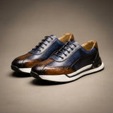 Lorenzo — Sneakers Artigianali in Pelle con Dettagli in Coccodrillo