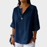 Zamma | Blusa in lino con collo a V