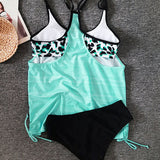 Tankini Monocolore con Motivo Leopardato Augustus