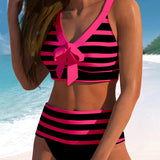 Laluna® | Bikini Striato con Vita Alta
