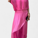 Flavia | Completo Fluido di Due Pezzi con Top Largo e Gonna Asimmetrica