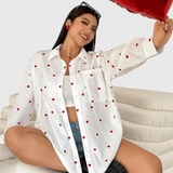 Rhiannon Blusa di Cotone Ricamata con Cuori