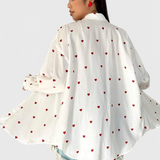 Rhiannon Blusa di Cotone Ricamata con Cuori