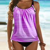 Tankini Monocolore con Motivo Leopardato Augustus