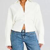 Camicia Grace Draped con Bottoni