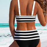 Laluna® | Bikini Striato con Vita Alta