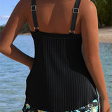 Laluna® | Tankini a righe con pantaloni da spiaggia in due pezzi