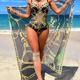 Darius – Costume intero push-up con gonna coordinata da spiaggia