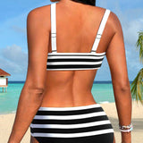 Laluna® | Bikini Striato con Vita Alta