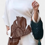 Lucia | Completo Floreale a Due Pezzi con Spalla Scoperta e Pantaloni Dritti
