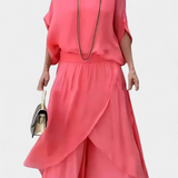 Flavia | Completo Fluido di Due Pezzi con Top Largo e Gonna Asimmetrica