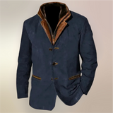 Victor | Giacca Vintage in Suede con Dettagli in Pelle