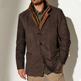 Victor | Giacca Vintage in Suede con Dettagli in Pelle
