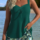 Laluna® | Tankini a righe con pantaloni da spiaggia in due pezzi