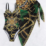 Darius – Costume intero push-up con gonna coordinata da spiaggia