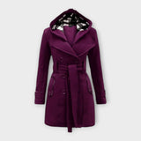 Carmen - Cappotto elegante con cappuccio e cintura