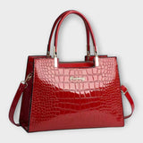 Olivia - Borsa a mano in pelle lucida effetto coccodrillo