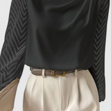 Zaraa Blusa Elegante con Maniche Trasparenti