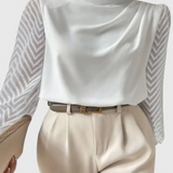 Zaraa Blusa Elegante con Maniche Trasparenti