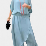 Flavia | Completo Fluido di Due Pezzi con Top Largo e Gonna Asimmetrica