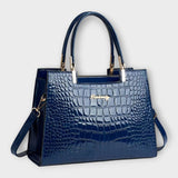 Olivia - Borsa a mano in pelle lucida effetto coccodrillo