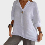 Zamma | Blusa in lino con scollo a V