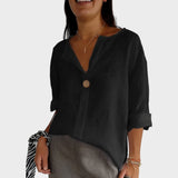 Zamma | Blusa in lino con collo a V
