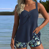 Laluna® | Tankini a righe con pantaloni da spiaggia in due pezzi