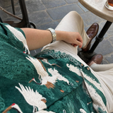 Camicia Estiva Aurelio con Motivo Gru in Rilievo