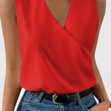Top Estivo Yariela Morbido con Scollatura a V