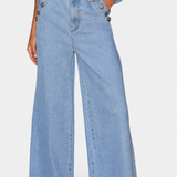 Cecilia | Ludovica Completo di Denim con Gilet Attillato e Jeans a Gamba Larga