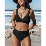 Hilde - Costume da bagno alto monocolore