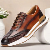 Lorenzo — Sneakers Artigianali in Pelle con Dettagli in Coccodrillo