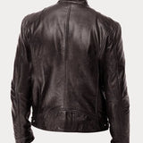 Enzo | Giacca in pelle nera per motociclista - Stile classico