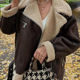 Aviara™ | Giacca Biker | Cappotto Invernale Caldo e Lussuoso
