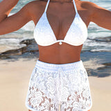 Laluna® | Bikini Elegante in Pizzo Unicolore