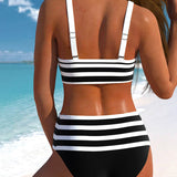 Laluna® | Bikini Striato con Vita Alta