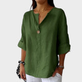 Zamma | Blusa in lino con scollo a V