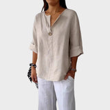 Zamma | Blusa in lino con scollo a V