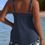 Laluna® | Tankini a righe con pantaloni da spiaggia in due pezzi