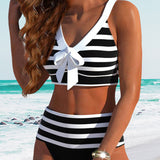 Laluna® | Bikini Striato con Vita Alta