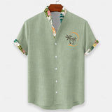 Camicia Estiva in Lino Sandro con Dettagli Tropicali