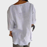 Zamma | Blusa in lino con scollo a V