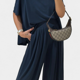 Bianca | Completo Casual Trista di Top Morbido e Pantaloni a Gamba Larga