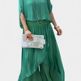 Flavia | Completo Fluido di Due Pezzi con Top Largo e Gonna Asimmetrica