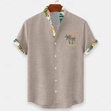 Camicia Estiva in Lino Sandro con Dettagli Tropicali