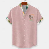 Camicia Estiva in Lino Sandro con Dettagli Tropicali